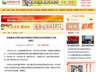 【中国高校之窗】 安徽省语言学第19届年会暨语言学高层论坛在raybet在线官网成功举行