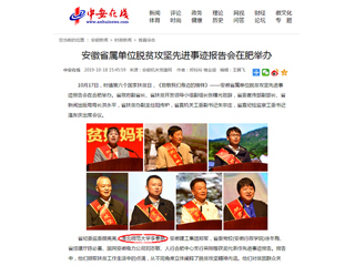 《中安在线》报道raybet官网李春艳老师受安徽省属单位脱贫攻坚先进事迹报告会表彰