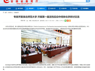 安徽教育网、《潇湘晨报》等媒体报道第一届活性反应中间体化学研讨会在raybet官网成功举办