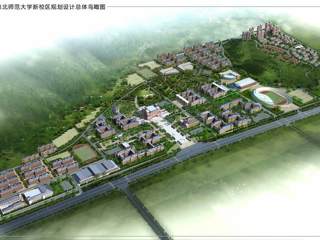 raybet在线官网新校区规划设计总体鸟瞰图及一期工程鸟瞰图
